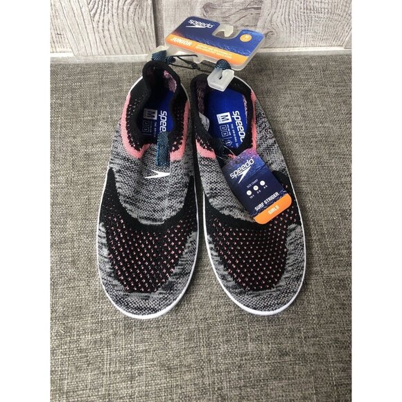 Girls Speedo Heather Gray Black Pink Surf Strider Water Shoes Junior Size M 2-3 - Picture 5 of 9